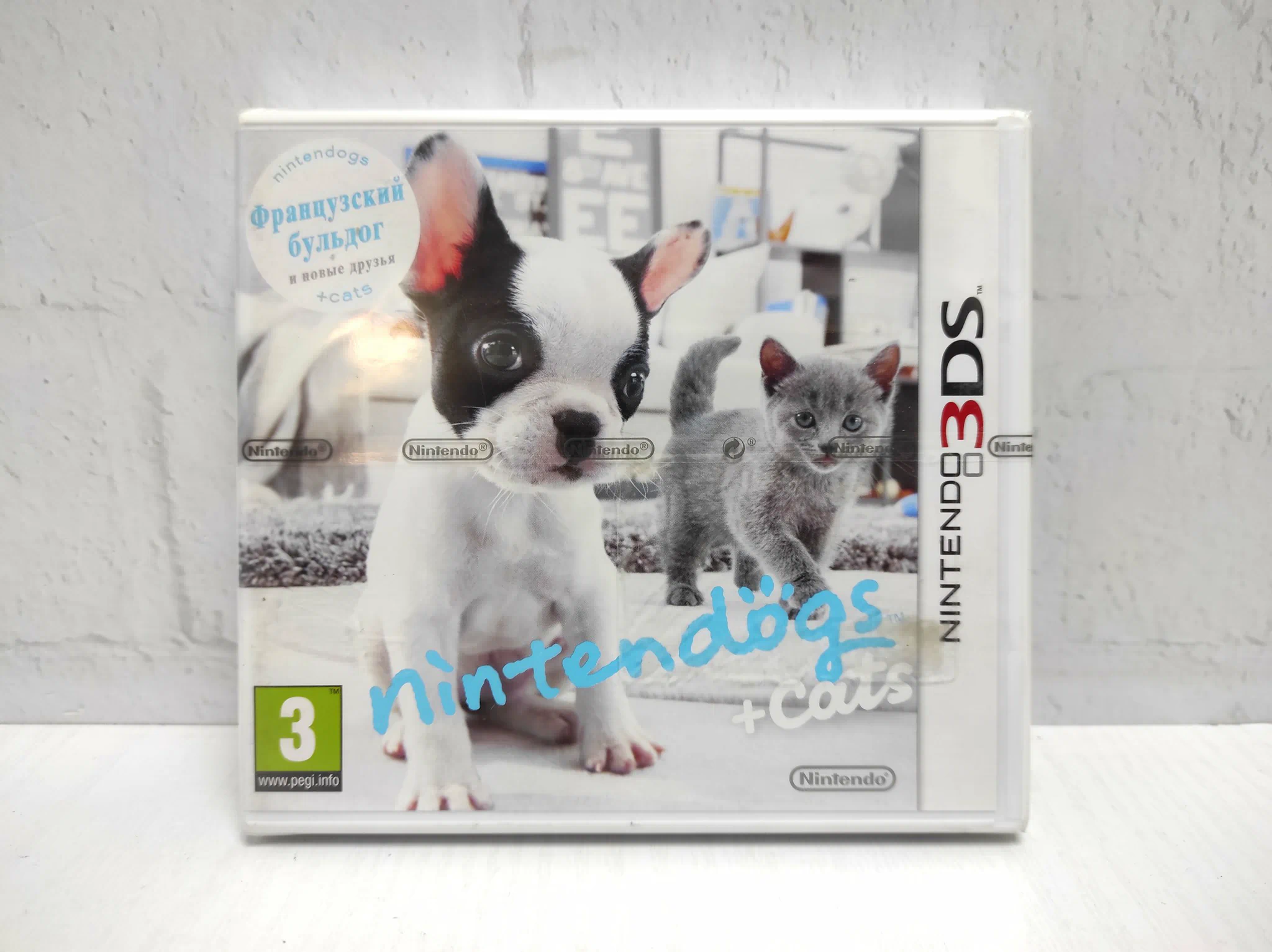 Nintendogs Cats French Bulldog and New Friends Французский бульдог и новые друзья Cats Полностью на русском Видеоигра на картридже 3DS