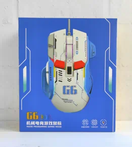 Профессиональная проводная игровая мышь G6 с 10 клавишами, 12800DPI, RGB для киберспорта Optimus Prime Белая