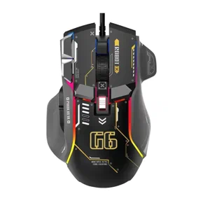 Профессиональная проводная игровая мышь G6 с 10 клавишами, 12800DPI, RGB для киберспорта Черная