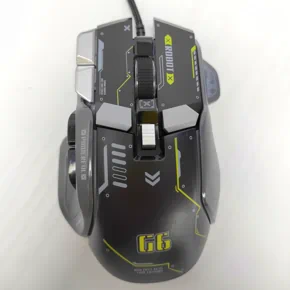 Профессиональная проводная игровая мышь G6 с 10 клавишами, 12800DPI, RGB для киберспорта Черная