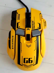 Профессиональная проводная игровая мышь G6 с 10 клавишами, 12800DPI, RGB для киберспорта Bumblebee Желтая