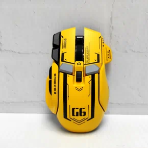 Профессиональная игровая мышь G6, Wireless беспроводная с 10 клавишами, 12800DPI, RGB мышь для киберспорта Bumblebee