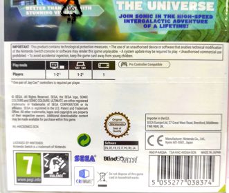 Sonic Colours Ultimate Русские Субтитры Видеоигра на картридже Nintendo Switch